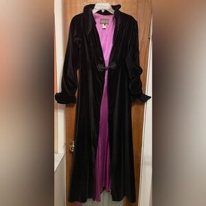 Jeannie Nitro Black Velvet Theatre Costume Cosplay Goth Cloak Satin Lined